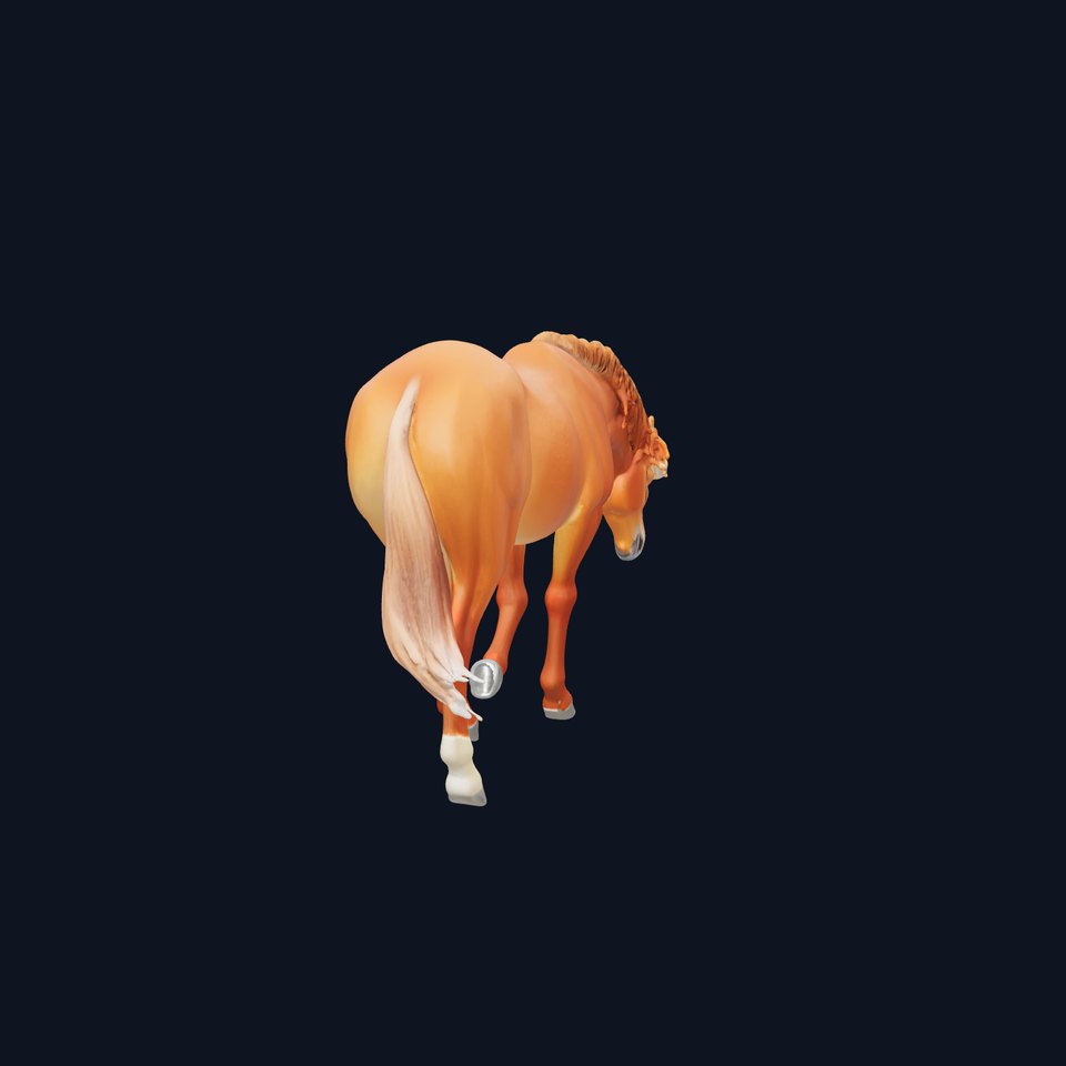 Chestnut Quarter Horse 3D Model with Energetic Pose